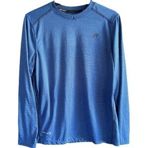 Russell size xl (14-16) blue stripe athletic long sleeve top